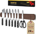 Magnetic Knife Holder for Wall, 24 Inch Extra Large Wood Knife Strip with Strong Magnetism, Space Saver Organizer for Farmhouse/Restaurant Kitchen, Housewarming Gifts