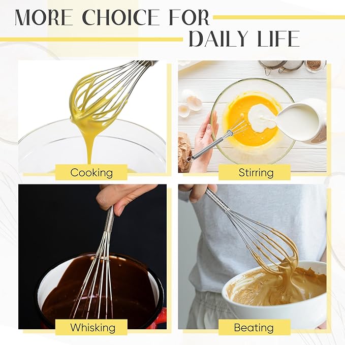 Baderke 50 Pcs 6 Inch Mini Whisk Bulk Small Whisks for Cooking 304 Stainless Steel Tiny Whisk for Baking, Whipping, Beating Eggs, Mixing Sauces, Blending Ingredients
