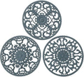 Extra Thick Silicone Trivet Mat for Hot Dishes, Hot Pots and Pans, Pot Holder, Hot Pad to Portect Your Table and Countertop, Kitchen Decor and Accessories,Warm Grey,Set of 3