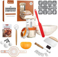 Sourdough Starter Kit with 9 Inch Banneton Bread Proofing Basket, 24oz Starter Jar & Recipe Book – Complete Sourdough Bread Baking Supplies Set with Dough Whisk & Scraper for Artisan Home Bakers