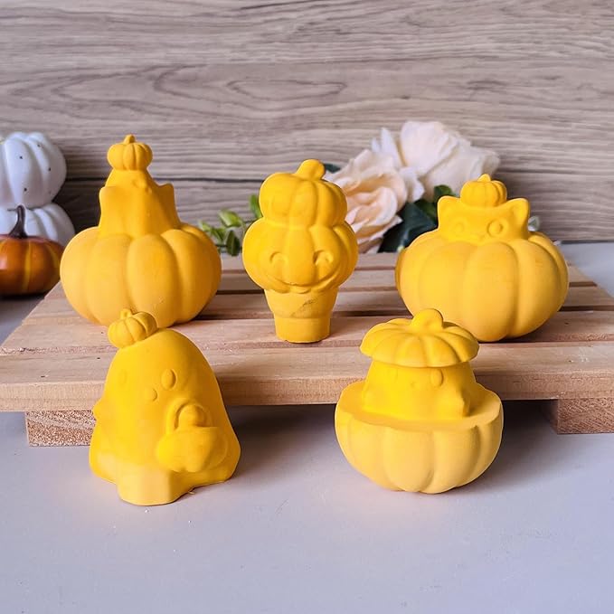2Pcs Halloween Resin Silicone Mold, Ghost Pumpkin Epoxy Silicone Molds for Resin Casting Party Autumn Decor (Halloween A)