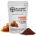 Blackout Coffee Caramel Cream Flavored Ground Coffee – Medium Roast, Smooth Taste, Guilt-Free Indulgence – Freshly Roasted 12oz Bag, American Made