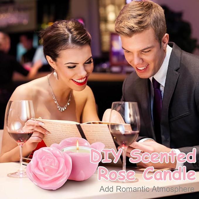 Rose Silicone Mold Large Rose Mold Unique UV Resin Molds Epoxy Resin Molds 3D Storage Jar Silicone Molds for Resin with Lid Valentine's Day Resin Jar Molds