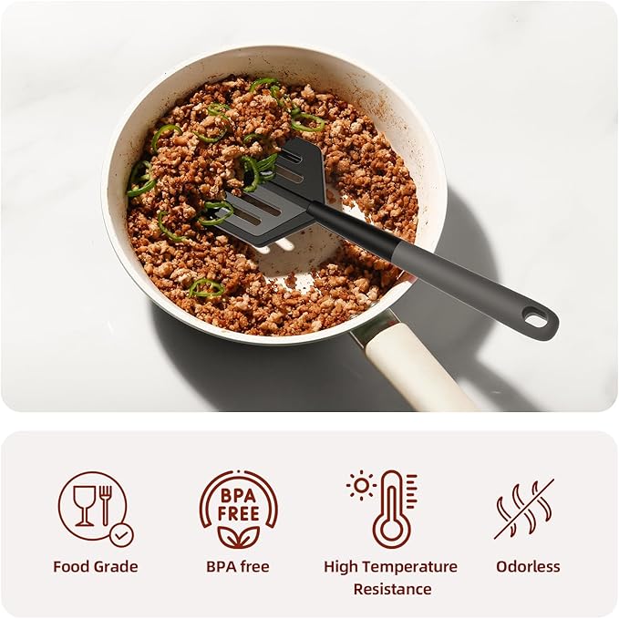 Meat Chopper, Heat Resistant Meat Masher for Hamburger, Ground Beef Smasher, Non Stick Mix Ground Chopper, Mix and Chop Potato Masher Tool 2in1 Twist Design