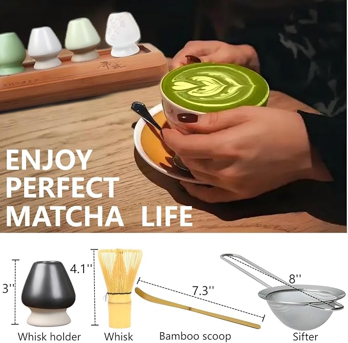 Matcha Whisk Holder Matcha Chasen Whisk Stand Ceramic Holder fit for Traditional Japanese Tea Ceremony Starter Matcha Tools Matcha Bowl (Sakura Pink Matcha Bowl)