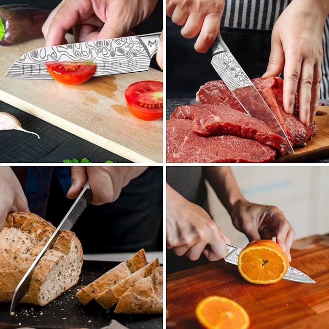 7PCS Kitchen Knife Set,Professional Knife Knives,High Carbon Stainless Steel Kitchen knives Design,Knife Set for Family,Friends,Father's Day Gifts