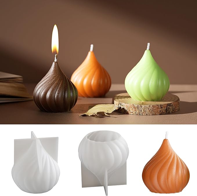 Succulent Mold Succulent Flower Silicone Wave Spiral Candle Mold - Silicone Resin Casting Molds for Candle & Resin & Soap Craft Supplies