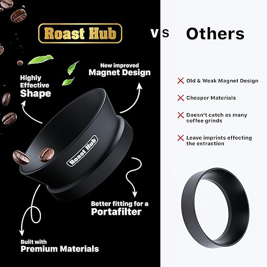 51mm Magnetic Dosing Funnel for Portafilter Espresso Machine ~ High Strength 12 Magnet Design ~ Fits Most Express Coffee Machines ~ Home Barista Espresso Portafilter Adapter ~ UK Brand