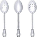 Super Strong, Ergonomic 11 in Serving Spoon 9 Pk. Big, Stainless Steel Spoons for Cooking, Baking, Stirring and Basting. Best Kitchen Flatware for Buffet and Banquet Service in Restaurants and at Home