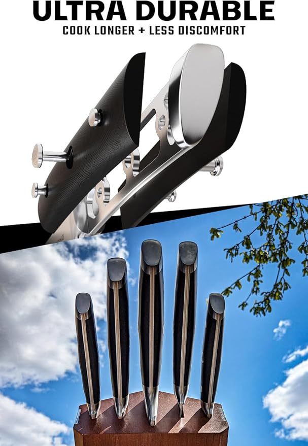 Dalstrong Knife Block Set - 5 Piece - Gladiator Series - with Modular, Multi-Level Block - German High Carbon Steel - Premium ABS Black Handles - NSF Certified
