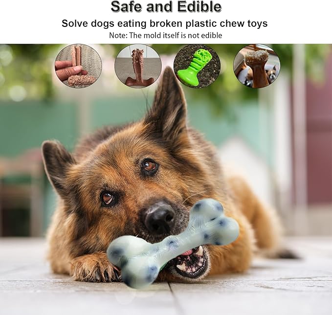 5IN Big Bone Dog Cat Treat Molds 2 Pack, DIY Flavors for Puppy. Food Safe Silicone for Oven. Large Ice Cube Mold for Pet Chew, Cooling. Pets Birthday Cake Baking. Fun Gift for Dog Lover