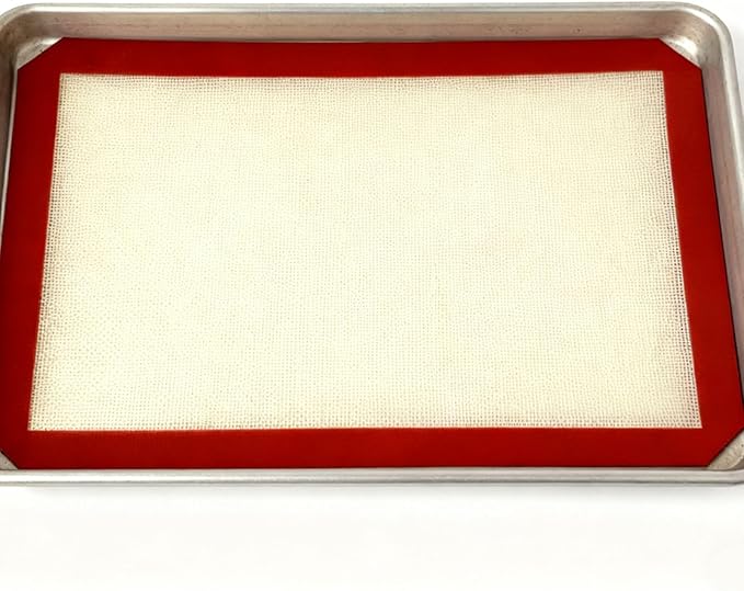 Silicone Baking Mat, 2 Pack Reusable Baking Silicone Mat, Non stick Baking Mat Biscuit Slices Oven Baking Mat 16.5 x 11.6, Red