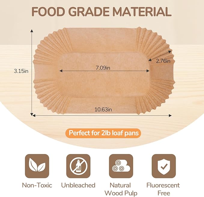 Loaf Pan Liners,2lb Loaf Pan Liners for Baking Bread 9x5, Loaf Pans Parchment Liners,150pcs Non-Stick Parchment Paper for Loaf Pans,Loaf Liners for Baking