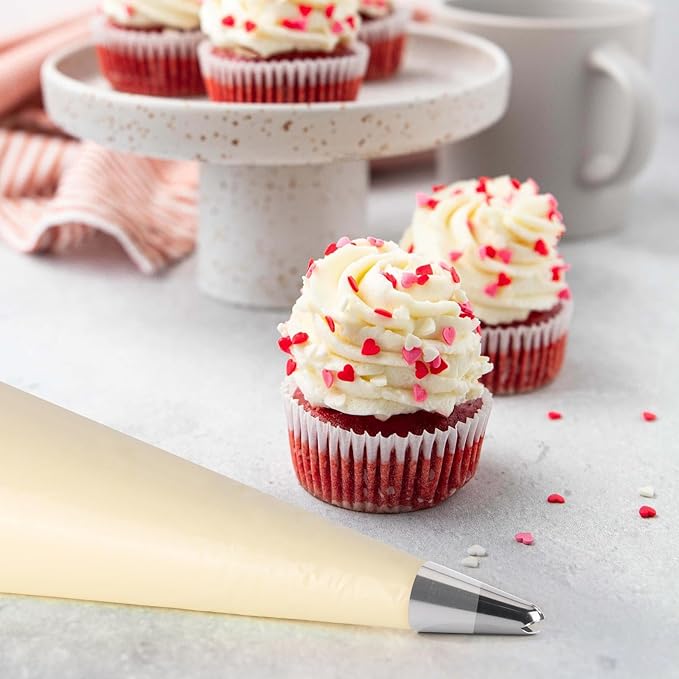 18.5 Inch Disposable Piping Bags 100PCS Tipless Piping Bags Anti-Burst Pastry Bags Cake Decorating Bag for Pastry, Dessert, Cake, Cream Frosting and Cookie Decorating