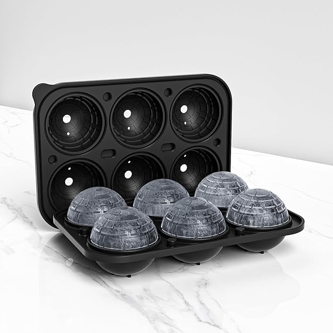 Bangp Large Ice Cube Tray for Whiskey,Sphere Ice Cube Molds, Silicone Ice Ball Maker Mold,Fun Shapes Ice Cube Mold for Cocktails, Bourbon,Brandy