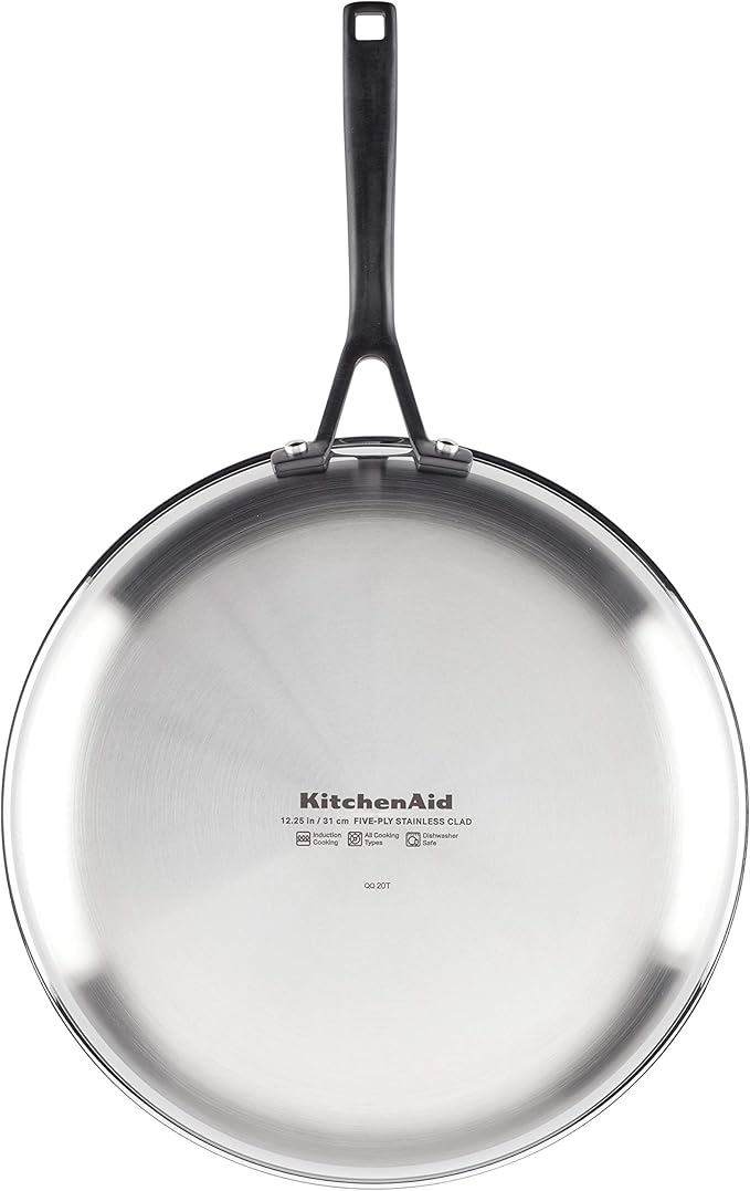 KitchenAid 5-Ply Clad Polished Stainless Steel Fry Pan/Skillet, 12.25 Inch