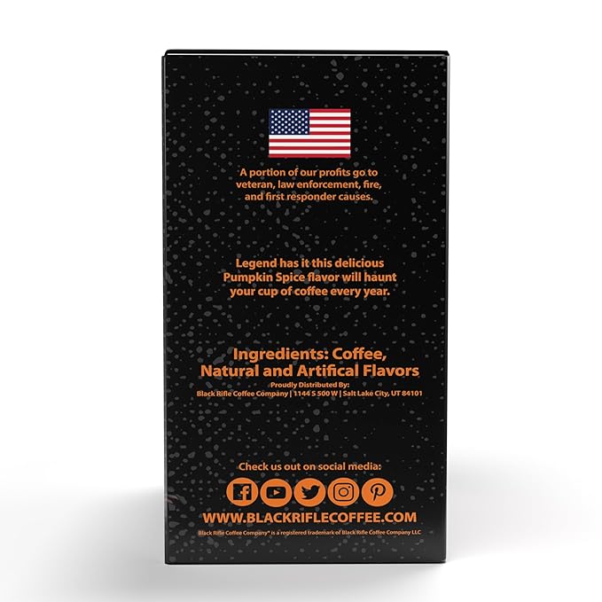 Black Rifle Coffee Company Pumpkin Spice, 22 Count, Medium Roast K Cups - Single Serve K Cups Coffee Pods - Kcup Pods Compatible with Keurig 1.0 & 2.0 - Made from Arabica Beans
