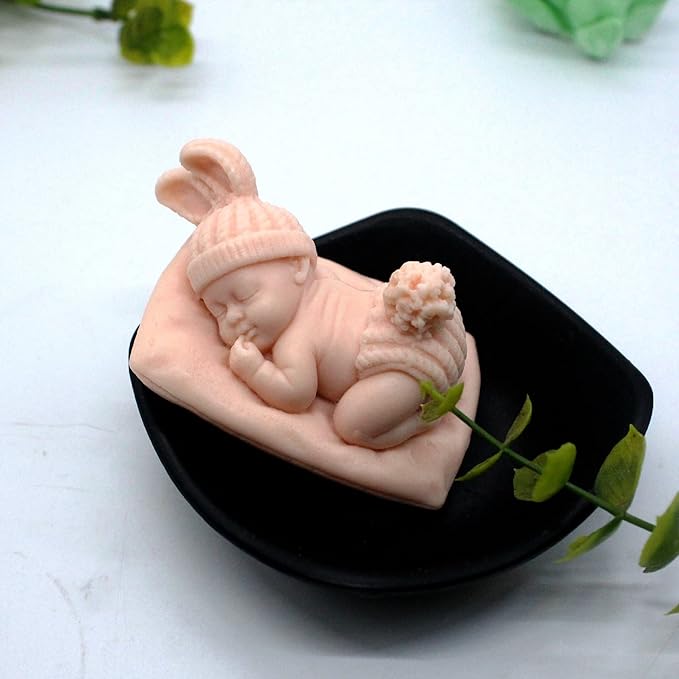 Sleep Baby Silicone Resin & Soap Mold - Portrait & Candle Molds, Craft Supplies