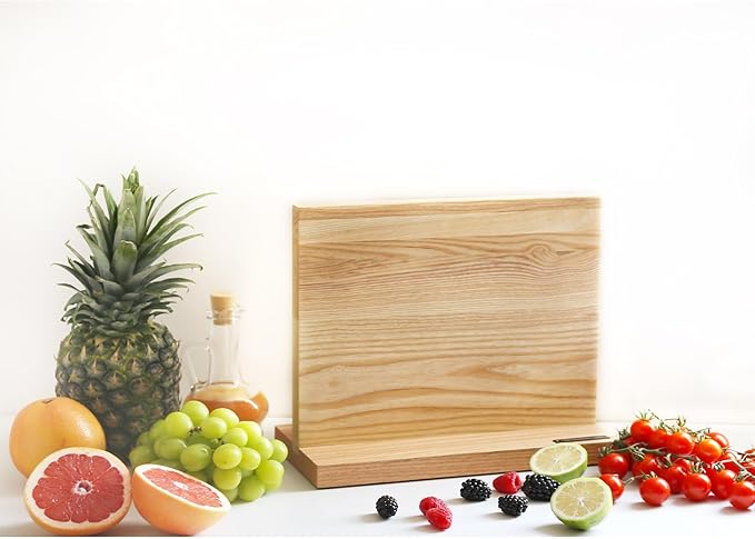 YOUSUNLONG Magnetic Knife Block - Magnetic Knife Holder - Magnetic Knife Stand - Double-sided Super Magnetic with Natural Fraxinus wood - Holds 10“ knives - Space Saver - Large storage knife holder