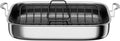 COOKER KING Stainless Steel Nonstick Roasting Pan with Rack, Roaster Turkey Pan Dishwasher and Oven Safe, Compatible with All Cooktops (Rectangular, Large)