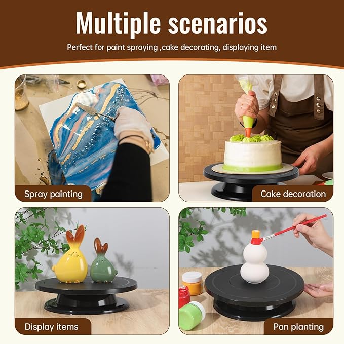 11 lnch Turn Table Pottery Tools, Cake Spinner, Cake Turntable, Spinning Wheel (Used for Painting Craft Cake Turntable for Decorating)