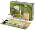 7 Pcs Matcha Whisk Set, Ceramic Matcha Set Includes Matcha Bowl, Bamboo Matcha Whisk and Holder, Bamboo Scoop, Scoop Holder, matcha sifter and Tea Towel - Matcha Kit for Matcha Lovers（White）