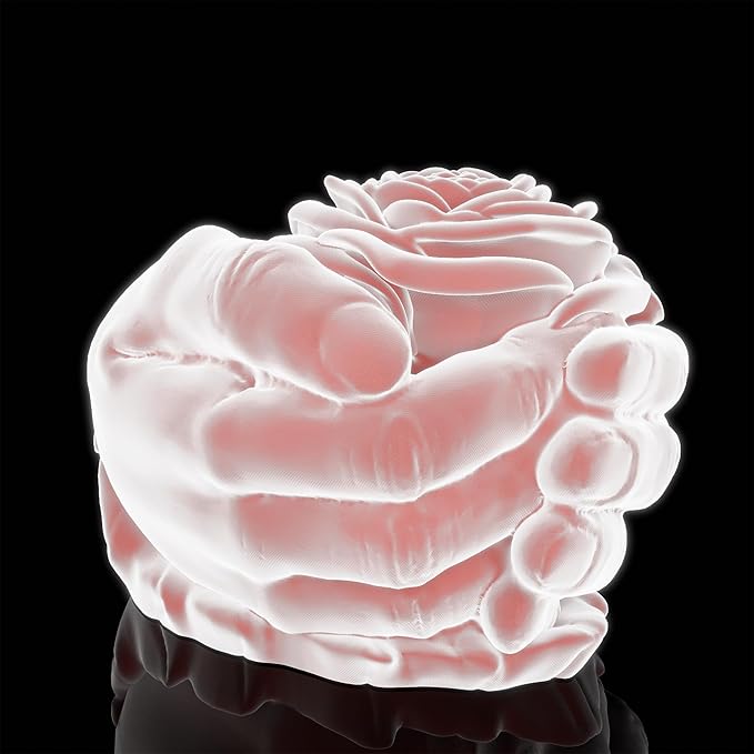Rose in Hand Molds Hand Rose Resin Mold - Resin Casting Silicone Molds for Home Decor & Candle Making Wave Spiral Mold