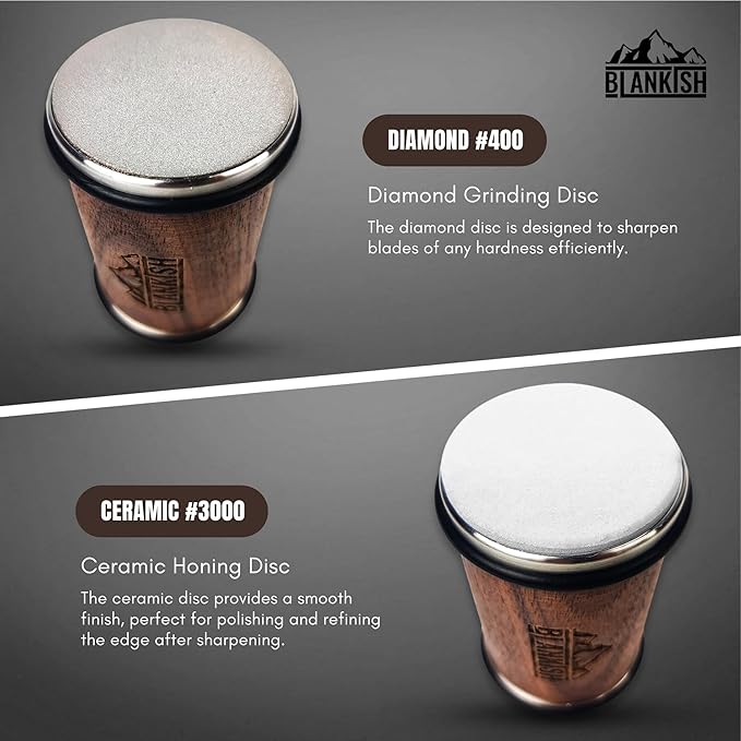 BLANKISH - Rolling Knife Sharpener - Professional Knife Sharpening Kit with 15° 17° 20° and 22° Base, Easy to Use