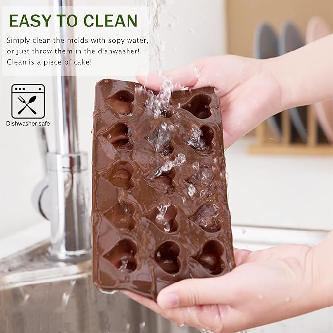 JOERSH 5PCS Silicone Chocolate Molds for Candy, Fat Bombs Snacks & Truffles, 9 Shapes 93 Cavities Candle Soap Wax Melts Mold (Square, Round, Heart, Star, Flower Shapes)