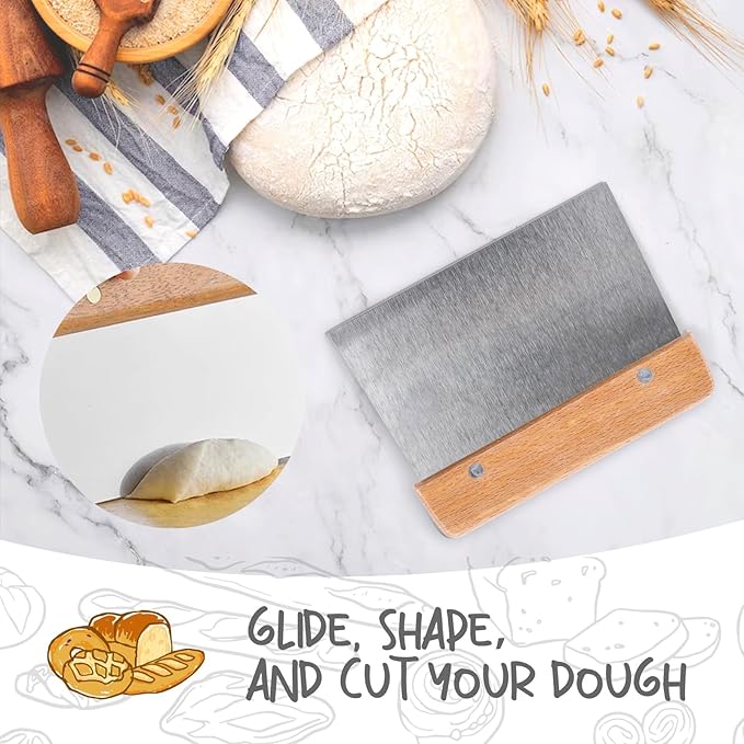 Proofing Baskets for Sourdough Bread Making, Dough Proofing Bowls Kit with Cloth Liner + Scoring Lame + Scraper for Professional & Home Sourdough Bakers (Round,8.5 inch,Set of 2)
