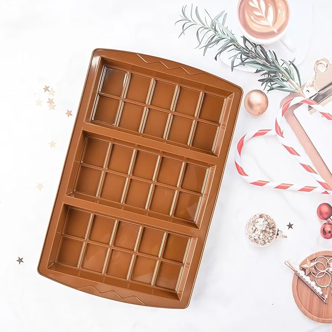 1 Pc Chocolate Bar Mold, 10 Snap 4/5 Inch Deep Large Chocolate Mould Silicone Break Apart Thick Silicone Molds for Candy, Dubai Pistachio, Snacks and Desserts