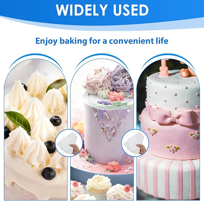 10 Pcs Cake Decorating Scraper Set, Multi Shape Cake Scraper Smoother and Icing Smoother, Reusable Plastic Tools for Baking Buttercream Pastry and Fondant