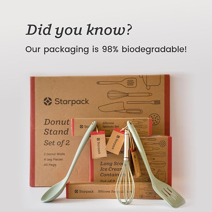 Starpack 'Flex & Flip' Flexible Silicone Turner Spatula Set (3 Pcs) - High Heat Resistant Spatulas for Cooking Egg 600°F - Silicone Pancake Turner Spatula, LFGB Grade Non Stick Rubber Kitchen Utensils
