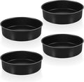 P&P CHEF Non-stick Cake Pan Set of 4, 8 Inch Round Baking Cake Pans Tins for Tier Smash Cakes, Non-Toxic & Solid, Stainless Steel Core & Leak-Proof, 4Pcs