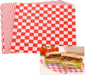 PATIKIL 7.1" x 7.1" Waxed Paper Sheets, 100Pcs Square Pattern Oil-absorbing Dry Food Wrapping Paper for Bakery Coffee Shop Home Baking Kitchen DIY, Red