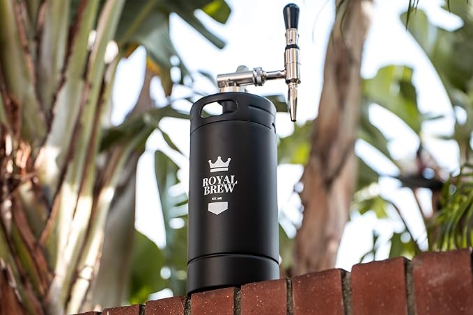 The Original Royal Brew Nitro Cold Brew Coffee Maker - Gift for Coffee Lovers -128 oz Extra Large Home Keg, Nitrogen Gas System Coffee Dispenser Kit - Use Nitrogen or Nitrous Oxide