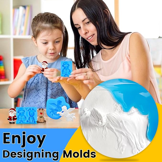 NASUBI Silicone Mold Making Kit 70.4oz,15A Non-Toxic Safe Liquid Silicone Rubber for Mold Making,4.4LB Mixing 1:1 by Weight Fast Curing Silicone Rubber for DIY Handmade Soaps, Candles, Resin Molds