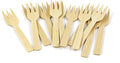 Bamboo Cutlery Set | 2000PK Mini Forks 3.54" Disposable Small 100% Compostable Eco-Friendly Renewable Natural Fork Bulk for Dessert/Fruit