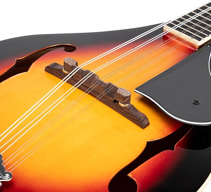 Elegant Mandolin Musical Instrument,A Style Mandolin Instrument with Guard Board,Glossy Sunburst Finish (Sunset)