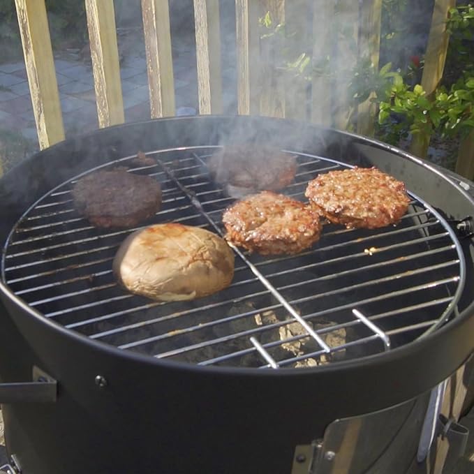 Realcook Charcoal Smoker BBQ Grill: Premium Vertical Meat Smokers with Smoke Tube - Barbecue Charcoal Grill Combo for Outdoor Cooking Patio Backyard Grilling Tailgating