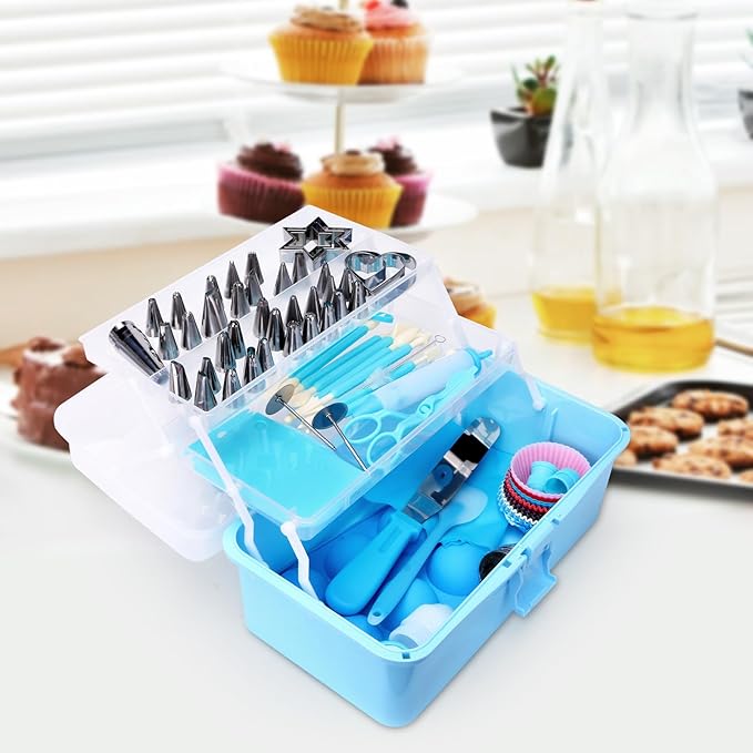 13 Inch Cake Decorating Storage Case, Suitable for Storing Baking Supplies (NOT INCLUDED), Blue