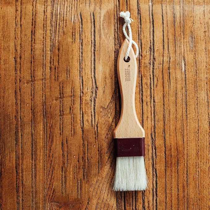 Pastry Brush Natural Bristle Wooden, MSART Basting/Food Brush, with Beech Wood Handle and Rope Hook, Great for Butter, Cookies, Oil, Bread, Frosting. Easy to Clean (1 inch)