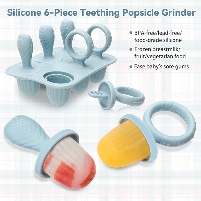 Silicone Baby Popsicle Molds with Sticks, Mini Popsicles Molds for Babies Breastmilk Popsicle Molds for Teething Relief, Frozen Treats Maker Popsicle Maker Ice Pop Mold for Toddlers Kids