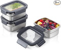 BEFOY Stainless Steel Food Storage Container with Lids Bento Lunch Box Leak Proof & Airtight for Kitchen Meal Prep freezer Reusable & Stackable Oven Dishwasher Safe (600 * 3)