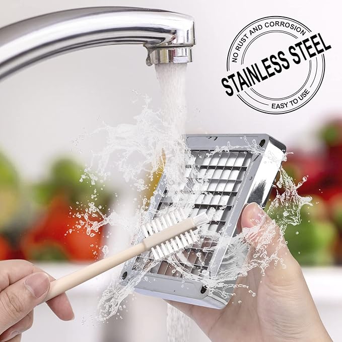 French Fry Cutter, Sopito Professional Potato Cutter Stainless Steel with 1/2-Inch and 1/4-Inch Blade Great for Potatoes Carrots Cucumbers