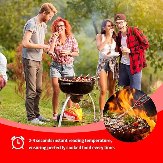 YFL Digital Meat Thermometer, Instant Read Food Thermometer, Large LCD Display, Waterproof Cooking Thermometer for Oven BBQ Grill Smoker Beef Turkey Camping & Kitchen Gadgets