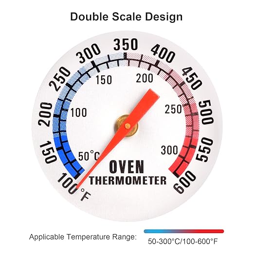 Stainless Steel Oven Thermometer for Electric/Gas Oven, Kitchen Cooking Grill Smoker Thermometer(50-300°C/100-600°F) (1)