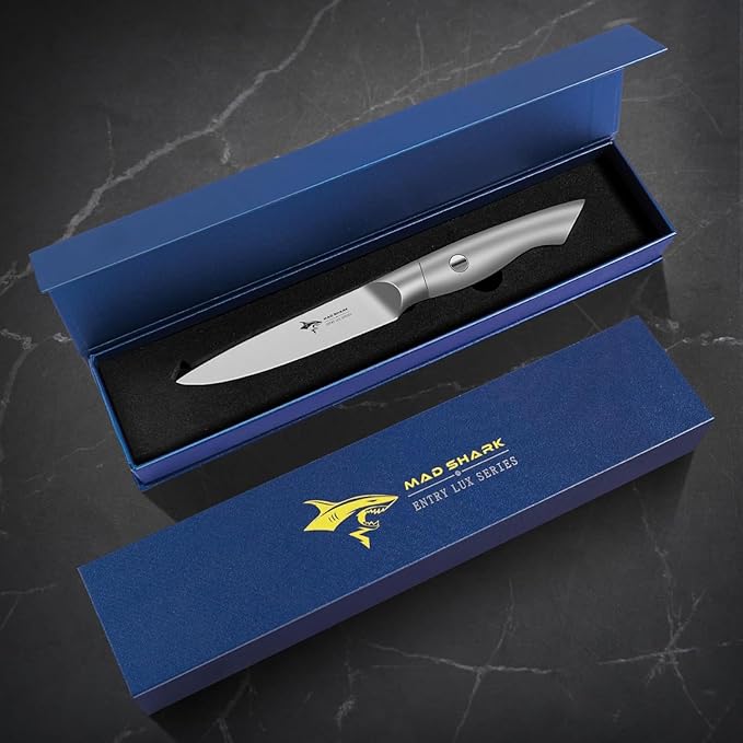 MAD SHARK Paring Knife 5 inch Paring Knives, Small Kitchen Knife, German Stainless Steel Vegetable Knife, Ergonomic Handle Design, Unique Gift for Men/Women