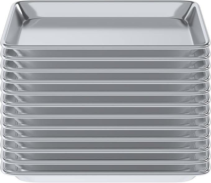 Pack of 12 | 10 in. x 13 in. Quarter Size Aluminum Bun. / Sheet Pan | Ideal for baking, roasting, cooling, prepping, or storing - a must-have in restaurants, bakeries, and busy kitchens.