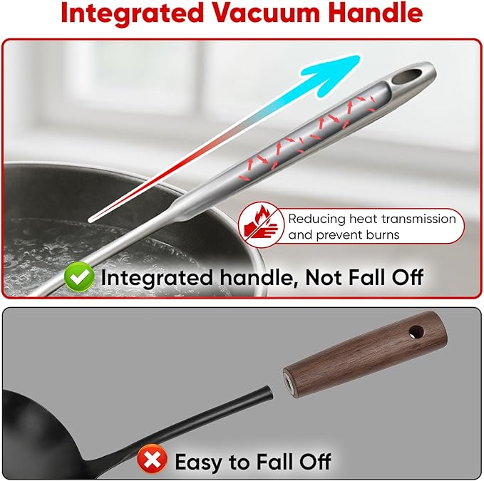 Newness 10 Pcs Cooking Utensils Set, 304 Stainless Steel Kitchen Utensils Set, Metal Kitchen Accessories, Include Soup Ladle, Slotted Skimmer Spoon, Spaghetti Spoon and Spatula, Tongs,Dishwasher Safe
